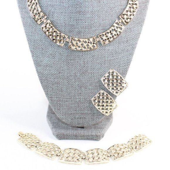 Vintage Sarah Conventry Gold Silver Basket Weave Link Double Rolo Chain - Picture 2 of 8